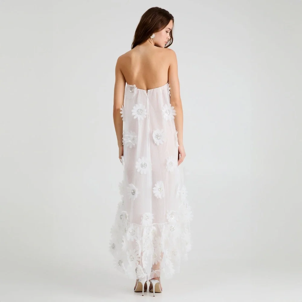 Helsi Athena Strapless 3D Floral High-Low Dress - Picture 4 of 14